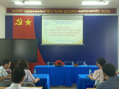 📢 TRƯỜNG THCS ĐỊNH HÒA TIẾP NHẬN THÔNG BÁO BÀN GIAO MẶT BẰNG THI CÔNG CẢI TẠO, NÂNG CẤP TRƯỜNG